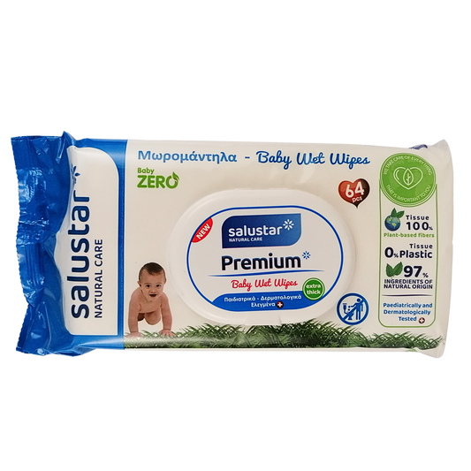 salustar baby wipes zero waste 64 pcs 1pk
